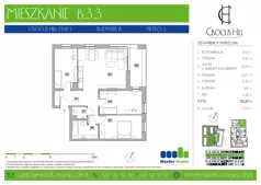 4 pokoje, mieszkanie 82,29 m², piętro 3, oferta nr B.3.3, Crocus Hill, Szczecin, Śródmieście, Śródmieście Północ, ul. Jerzego Janosika 2, 2A, 3, 3A